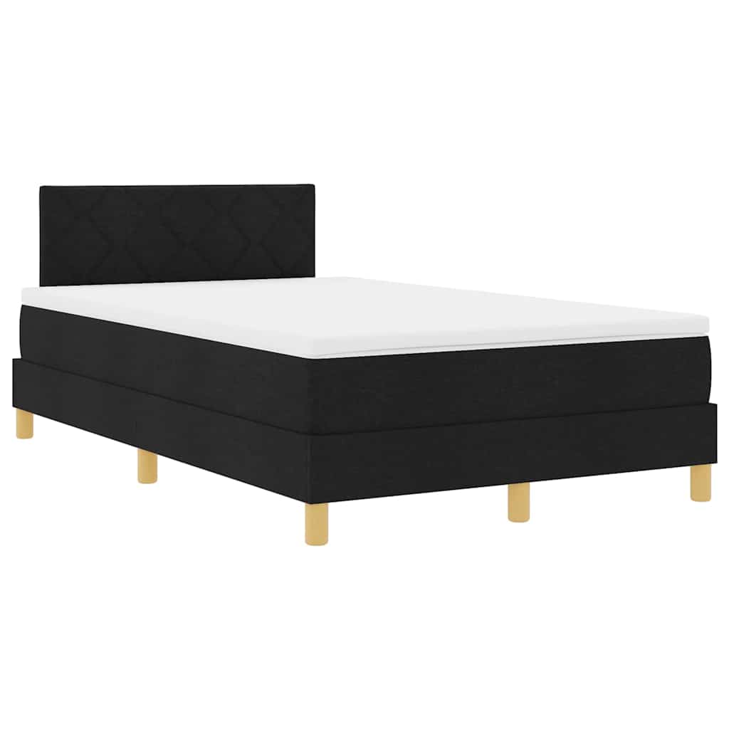 Thumbnail - vidaXL Boxspringbett mit Matratze & LED Schwarz 120x200 cm Stoff