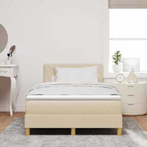 LED box pružinová postel s čelo Krémová 120 x 200 cm textil - obrázek 4