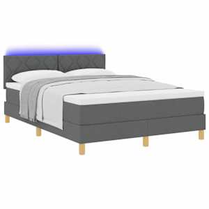 LED box pružinová postel s LED Tmavě šedá 140 x 200 cm textil - obrázek 3