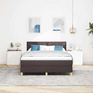 LED box pružinová postel s LED Tmavě hnědá 140 x 200 cm textil - obrázek 4