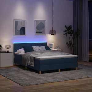 LED box pružinová postel s matrací Modrá 160 x 200 cm textil - obrázek 5