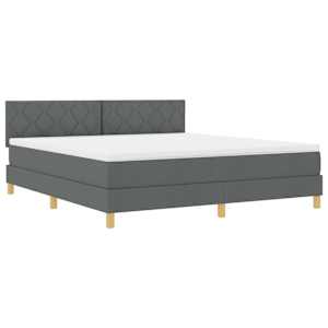LED box pružinová postel s čelo Tmavě šedá 180 x 200 cm textil - obrázek 2