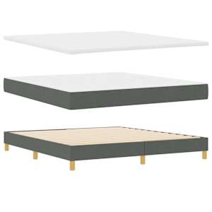 LED box pružinová postel s čelo Tmavě šedá 180 x 200 cm textil - obrázek 6