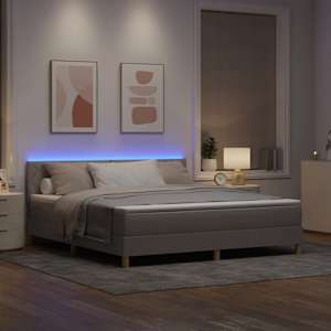 LED box pružinová postel s matrací Taupe 180 x 200 cm textil - obrázek 5
