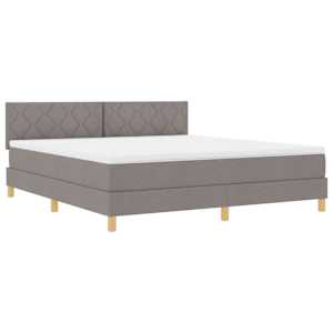 LED box pružinová postel s matrací Taupe 180 x 200 cm textil - obrázek 2