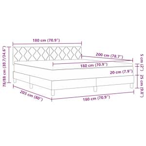LED box pružinová postel s matrací Taupe 180 x 200 cm textil - obrázek 14