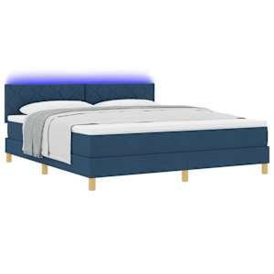 LED box pružinová postel s LED pásky Modrá 180 x 200 cm textil - obrázek 3