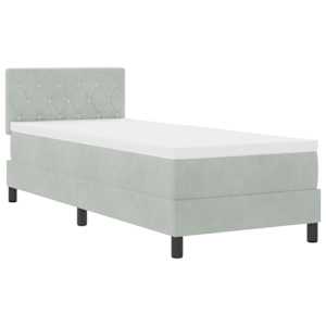 vidaXL LED Box Spring Voodi peaga Helehall 80 x 200 cm Samet