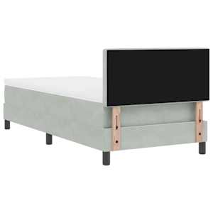 LED box pružinová postel s LED Světle šedá 90 x 190 cm samet - obrázek 10