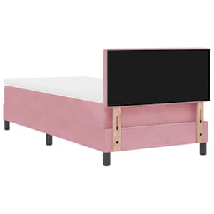 LED box pružinová postel s matrací Růžová 90 x 190 cm samet - obrázek 10
