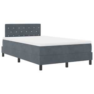 vidaXL LED Box Spring Voodi peaga Tumehall 120 x 190 cm Samet