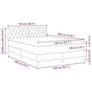 LED box pružinová postel s matrací Růžová 140 x 190 cm samet - obrázek 14