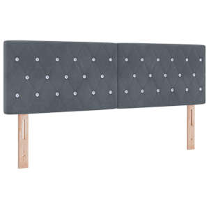 LED box pružinová postel s LED Tmavě šedá 160 x 200 cm samet - obrázek 7