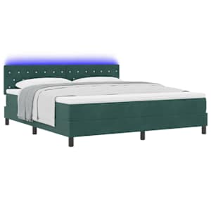 LED box pružinová postel s LED Tmavě zelená 180 x 200 cm samet - obrázek 3