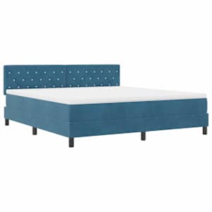 LED box pružinová postel s LED Tmavě modrá 180 x 200 cm samet - obrázek 2