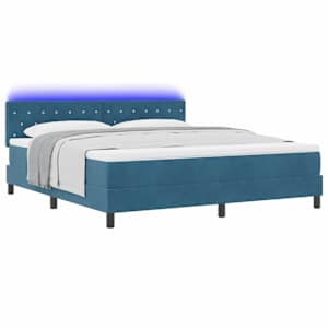 LED box pružinová postel s LED Tmavě modrá 180 x 200 cm samet - obrázek 3