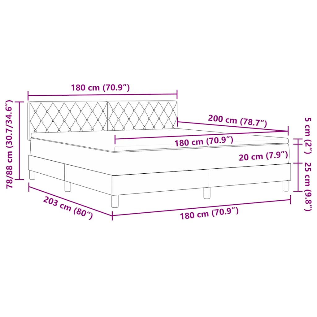 LED box pružinová postel s matrací Růžová 180 x 200 cm samet - obrázek 14