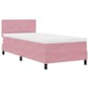 vidaXL LED Box Spring Voodi LED-ribadega peaga Roosa 80 x 200 cm Samet