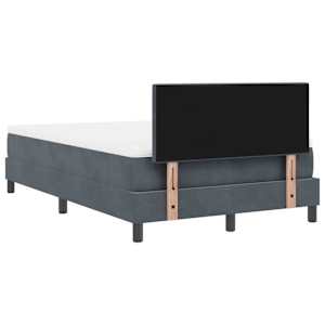 LED box pružinová postel s čelo Tmavě šedá 120 x 190 cm samet - obrázek 10
