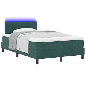 LED box pružinová postel s LED Tmavě zelená 120 x 190 cm samet - obrázek 3