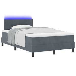 LED box pružinová postel s čelo Tmavě šedá 120 x 200 cm samet - obrázek 3