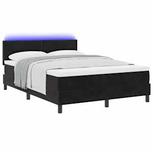LED box pružinová postel s matrací Černá 140 x 190 cm samet - obrázek 3