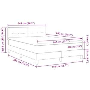 LED box pružinová postel s matrací Růžová 140 x 200 cm samet - obrázek 14