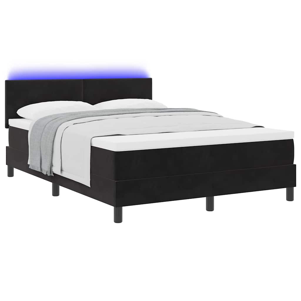 Thumbnail - vidaXL LED Boxspringbett mit Matratze Schwarz 160 x 200 cm Samt
