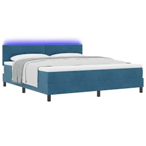 LED box pružinová postel s čelo Tmavě modrá 180 x 200 cm samet - obrázek 3