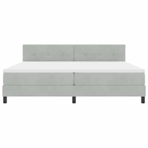 LED box pružinová postel s čelo Světle šedá 200 x 200 cm samet - obrázek 8