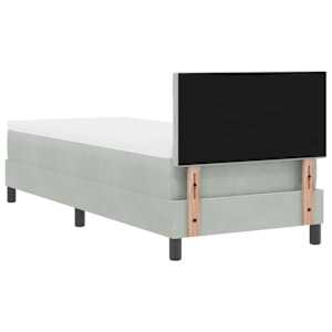 LED box pružinová postel s čelo Světle šedá 80 x 200 cm samet - obrázek 9
