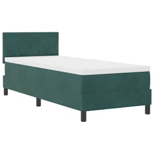LED box pružinová postel s čelo Tmavě zelená 80 x 200 cm samet - obrázek 2