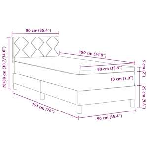 LED box pružinová postel s matrací Růžová 90 x 190 cm samet - obrázek 14