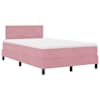 vidaXL LED Box Spring Voodi peaga Roosa 120 x 200 cm Samet