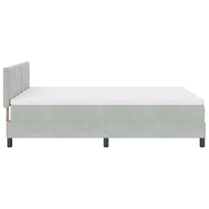 LED box pružinová postel s čelo Světle šedá 160 x 200 cm samet - obrázek 9