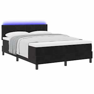 LED box pružinová postel s LED pásky Černá 160 x 200 cm samet - obrázek 3