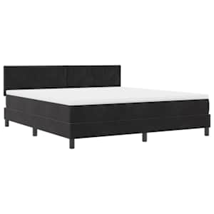 vidaXL LED Box Spring Voodi peaga Must 180 x 200 cm Samet