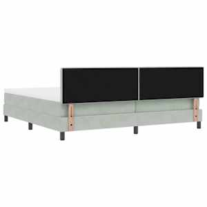 LED box pružinová postel s čelo Světle šedá 200 x 200 cm samet - obrázek 10