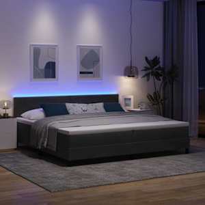 LED box pružinová postel s LED pásky Černá 200 x 200 cm samet - obrázek 5