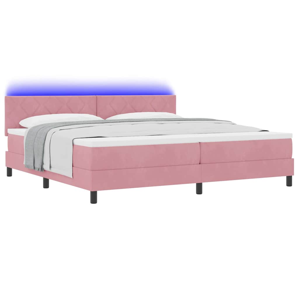 Thumbnail - vidaXL Boxspringbett mit Kopfteil Rosa 200 x 200 cm Samt