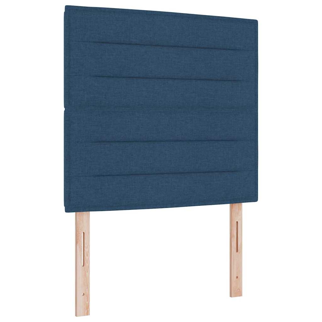 vidaXL Boxrugós ágy matracmal fejtámlával Kék 120 x 190 cm szövet