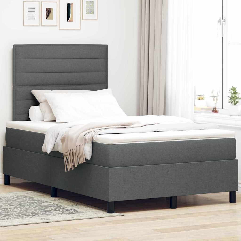 Boxspringbett mit Matratze & LED - Dunkelgrau - 120 x 200 cm