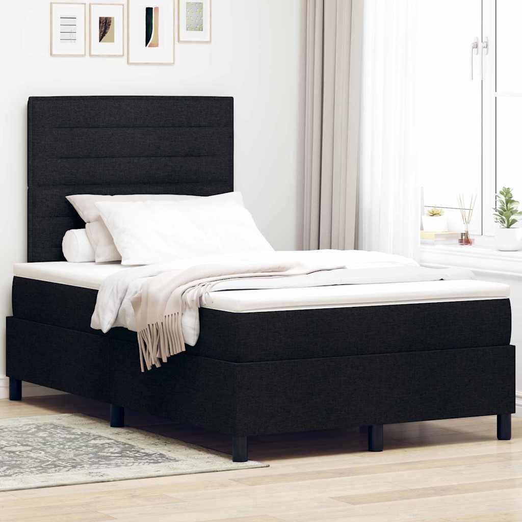 Boxspringbett mit Matratze & LED Schwarz, 120 x 200 cm