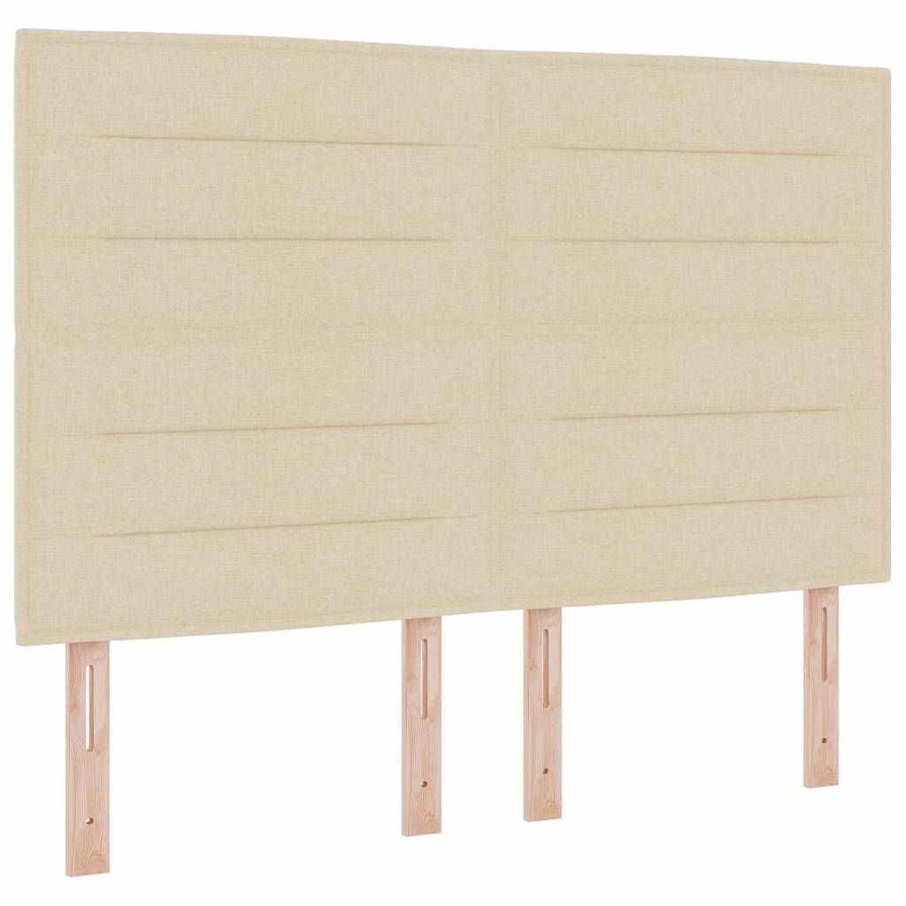 Postel s boxspringem s matrací Krémová 140 x 190 cm textil - obrázek 2