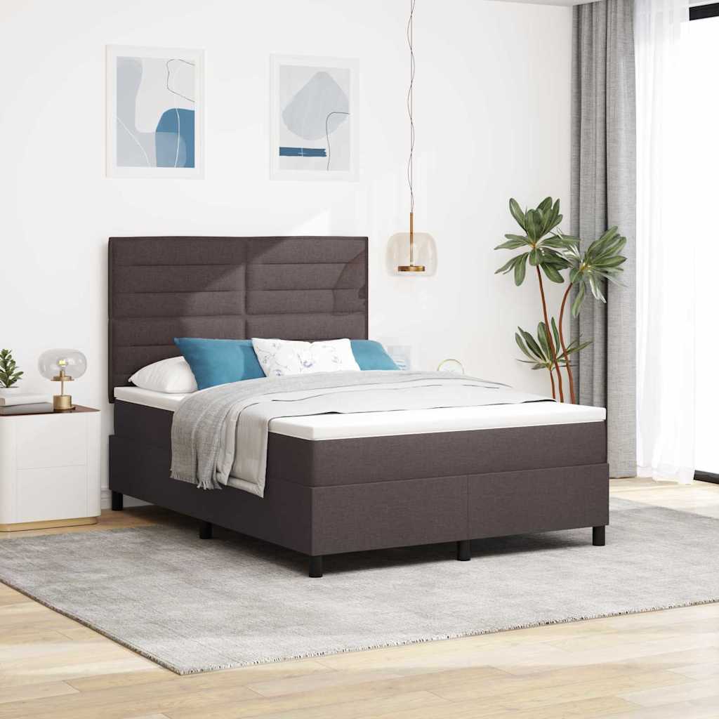 Kastvedru voodi madratsi ja LED tuledega tumepruun 160x200 cm kangas