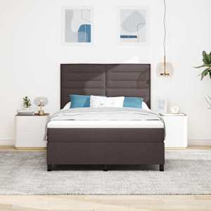 Postel s boxspringem s matrací Tmavě hnědá 160 x 200 cm textil - obrázek 4