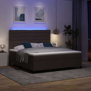 Postel s boxspringem s matrací Tmavě hnědá 180 x 200 cm textil - obrázek 5