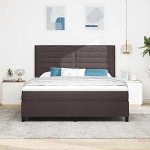 Postel s boxspringem s matrací Tmavě hnědá 180 x 200 cm textil - obrázek 4