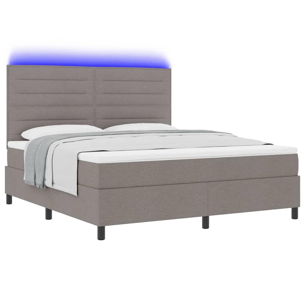Thumbnail - vidaXL Boxspringbett mit Matratze mit LED Taupe 180 x 200 cm Stoff