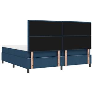 Postel s boxspringem s matrací s LED Modrá 200 x 200 cm textil - obrázek 6